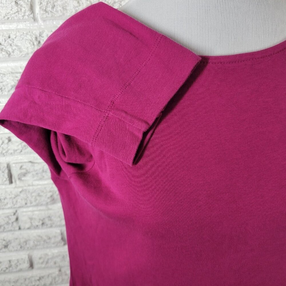 Chicos Womens Top XL Purple 100% Cotton 3/4 Sleeve Pullover Casual Knit PUR6E - Picture 5 of 9